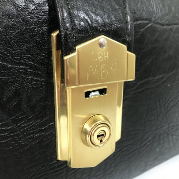 Vintage Black Leather Doctor Physician Medical Bag Satchel - Picture 5 of 13